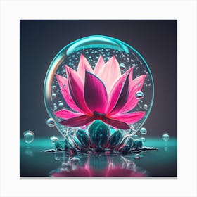 Lotus Flower In A Bubble Canvas Print