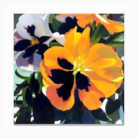 Pansies In The Sun Canvas Print