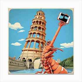 Shrimp In Front Of A Tower Canvas Print