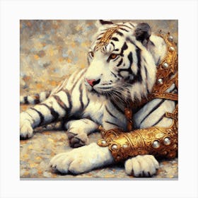 White Tiger, Tiger with Armor Canvas Print