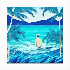 Man In The Water Canvas Print