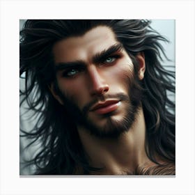 Man With Long Hair Canvas Print