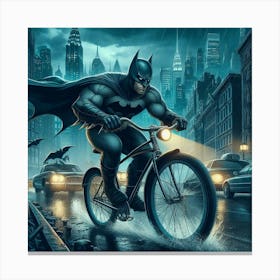 Batman On A Bike Canvas Print