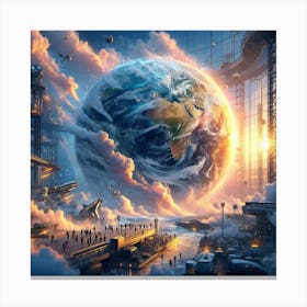Planet In Space Canvas Print