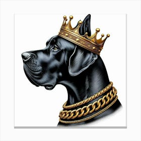 Great Dane With Crown Canvas Print