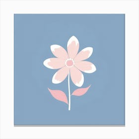 A White And Pink Flower In Minimalist Style Square Composition 324 Canvas Print