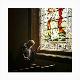 A Depiction Of A Spiritual Resurgence In The Scenery Of A Serene Church Backlit By Sunwashed Stain (5) Canvas Print