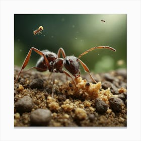 Ant On The Ground Canvas Print