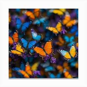 Colorful Butterflies paintings art print Canvas Print