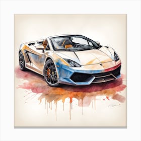 White Lamborghini Canvas Print