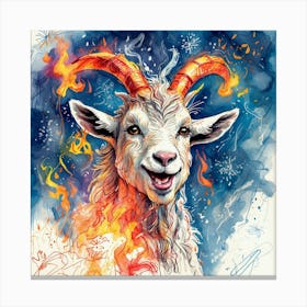 Goat With Fire 2 Canvas Print