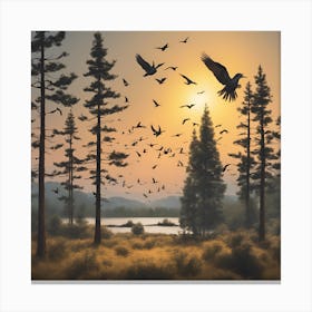 Migratory birds Canvas Print