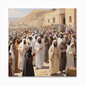 Jesus In The Desert Canvas Print