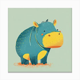 Charming Illustration Hippopotamus 2 Canvas Print