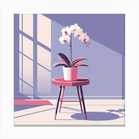 Orchid In A Pot Canvas Print