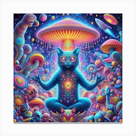 Psychedelic Cat 1 Canvas Print