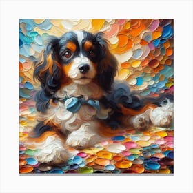 Dog With A Bow Canvas Print