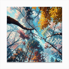 Autumn Trees In The Forest Canvas Print