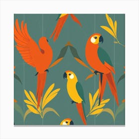 Tropical Parrots Canvas Print