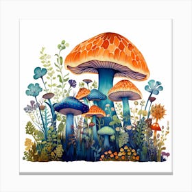 Mushrooms In The Meadow 8 Canvas Print