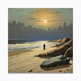 Man On The Beach Canvas Print