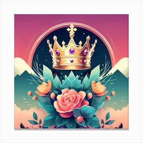 Illustration Of A Crown Canvas Print