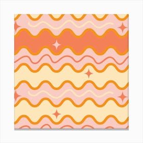 Pink And Orange Wavy Pattern Canvas Print