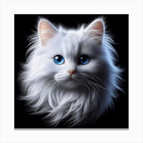 White Cat With Blue Eyes 5 Canvas Print