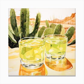 Drink In The Cactus Desert 1 Canvas Print