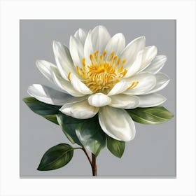 White Lotus Flower Canvas Print