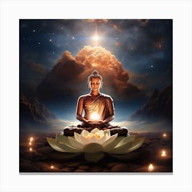 Buddha In Lotus 1 Canvas Print