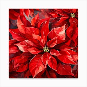 Poinsettia Flowers Canvas Print