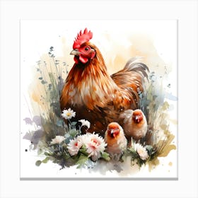 Guiding Light Illustration Of Maternal Wisdom, Of The Mother Hen Canvas Print