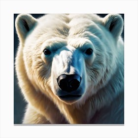 Polar Bear Cub lit by Moonlight Canvas Print