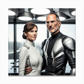 Man And Woman In Space 1 Canvas Print