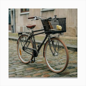 A Photo Of A Bicycle With A Basket And A O6gat0xgtbwgfboithhlgq Jiyggpycrqmneoxspoqwmw Canvas Print