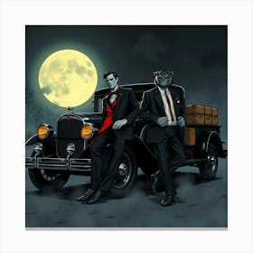 Vampires And Werewolf dodge brothers truck Canvas Print