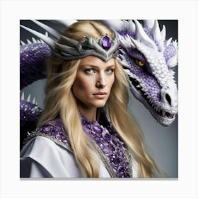 Princess With A Dragon Canvas Print