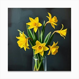 Daffodils In A Vase Canvas Print