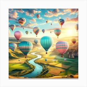 Hot Air Balloons In The Sky Canvas Print