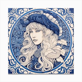 Stevie Nicks Delft Tile Illustration 4 Canvas Print