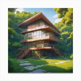 House In The Forest Canvas Print