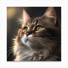 Cat Looking Up Canvas Print