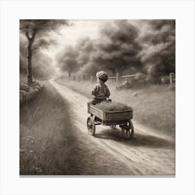 Boy In A Wagon 4 Canvas Print