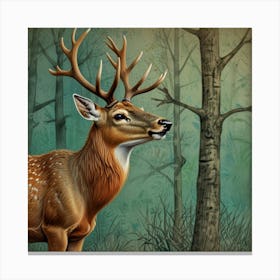 Deer In The Woods 22 Canvas Print