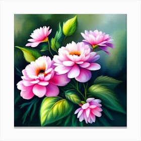 Pink Flowers Canvas Print