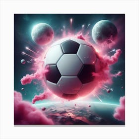 Soccer Ball In Space Canvas Print