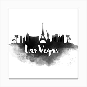 Watercolor Las Vegas Skyline Canvas Print