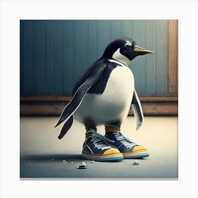 Penguin In Sneakers 1 Canvas Print