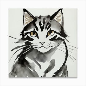 Cat Watercolor Painting 1 Canvas Print